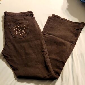 Flared Black Jeans With Cute Silver Details Size 1X